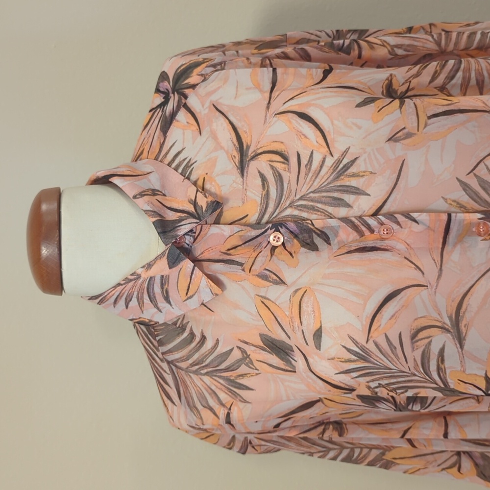 Cheer oversized shirt in pale pink ,with orange and gray print M